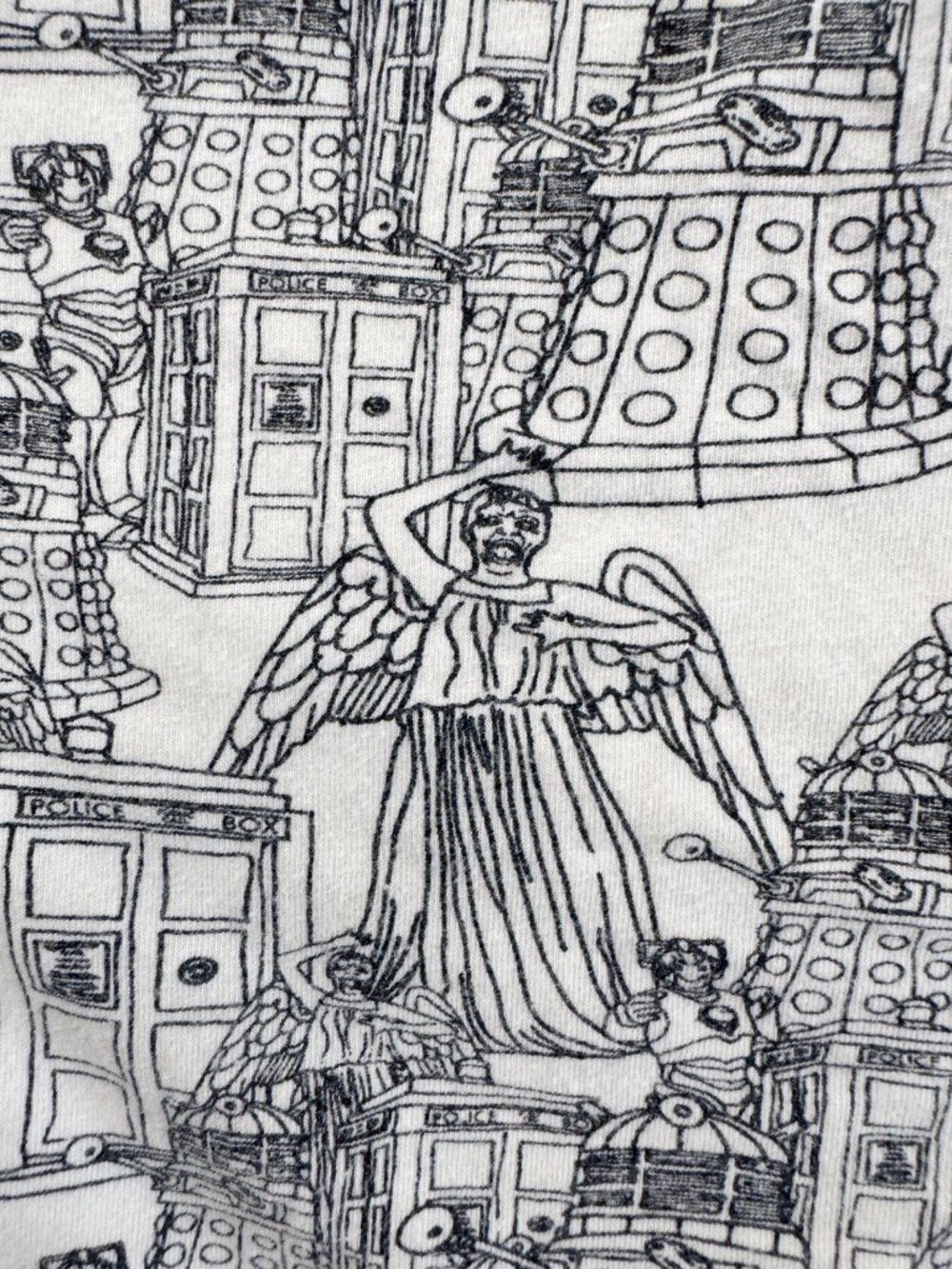 Her Universe Doctor Who Bad Guys Villains Skater Dress Off-White Mini - Picture 5 of 7